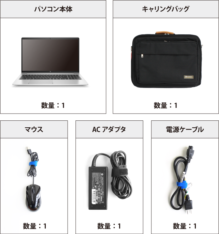 HP ProBook 450 G8【マンスリーレンタル】 付属品の一覧