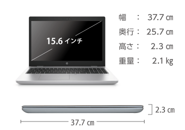 HP ProBook 650G4 (i7/32GBモデル) 英語版（FullHD）【マンスリーレンタル】 画像2