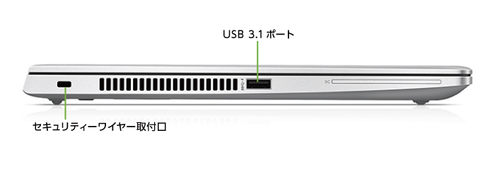 HP EliteBook 830 G6（FullHD）【マンスリーレンタル】(左側)