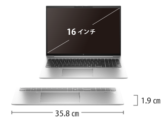 HP EliteBook 860 G11（Ultra 7/メモリ16GB）SSDモデル（FullHD） サイズ