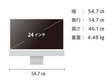 iMac Retina 24インチ(4.5K) 【メモリ16GBモデル】Z12Q【マンスリーレンタル】 画像2