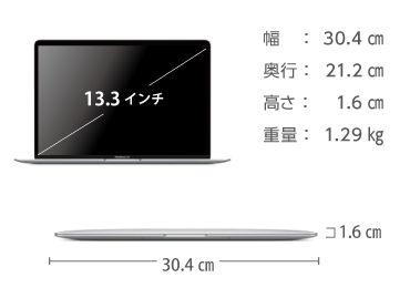 MacBook Air 13インチ Z128【マンスリーレンタル】 画像2