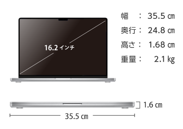 MacBook Pro Liquid Retina 16インチ MK1E3J/A【マンスリーレンタル】 画像2