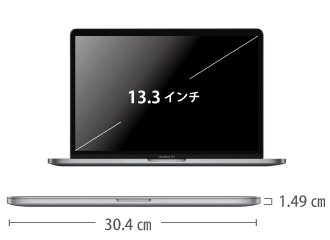 MacBook Pro Retina 13インチ MUHR2J/A【マンスリーレンタル】 サイズ