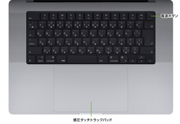 MacBook Pro Liquid Retina XDR 14インチ Z15J【マンスリーレンタル】(キーボード)