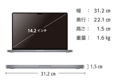 MacBook Pro Liquid Retina XDR 14インチ Z15J【マンスリーレンタル】 画像2