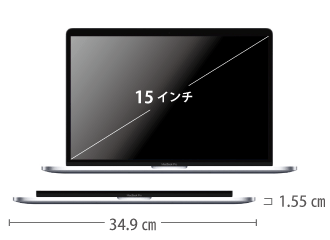 MacBook Pro Retina 15インチ MV922J/A【マンスリーレンタル】 サイズ