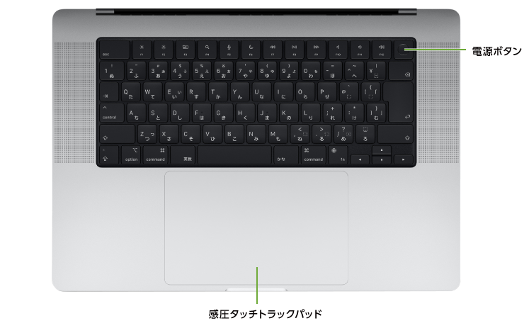 MacBook Pro Liquid Retina XDR 16インチ MRW63J/A【マンスリーレンタル】(キーボード)