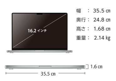 MacBook Pro Liquid Retina XDR 16インチ MRW63J/A【マンスリーレンタル】 画像2