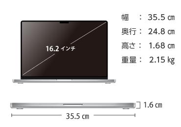 MacBook Pro Liquid Retina 16インチ Z177（M2 Proモデル）【マンスリーレンタル】 画像2