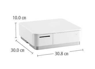 キャッシュドロアー内蔵レシートプリンター　mPOP POP10 サイズ